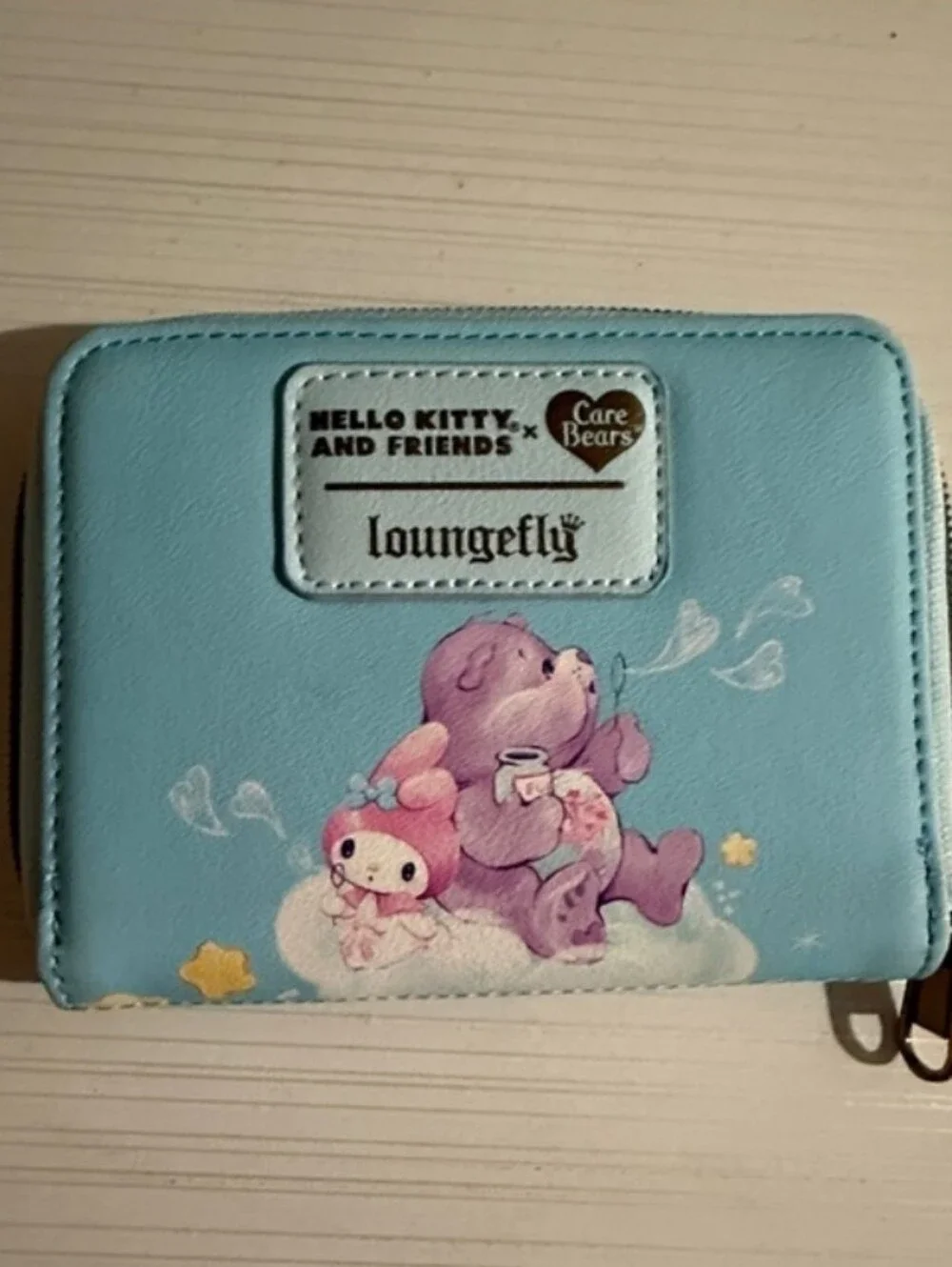 Loungefly Hello Kitty x Care Bears Blue Zip Wallet